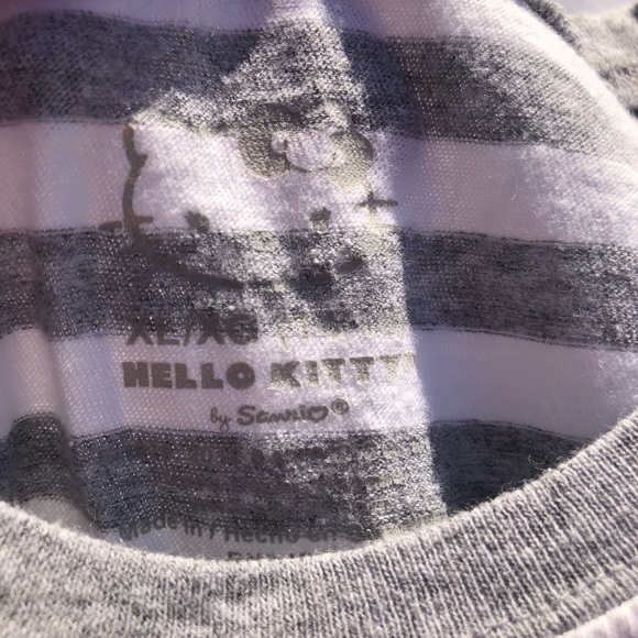Hello Kitty Brand Shirt striped with hello kitty face on front - Picture 5 of 6